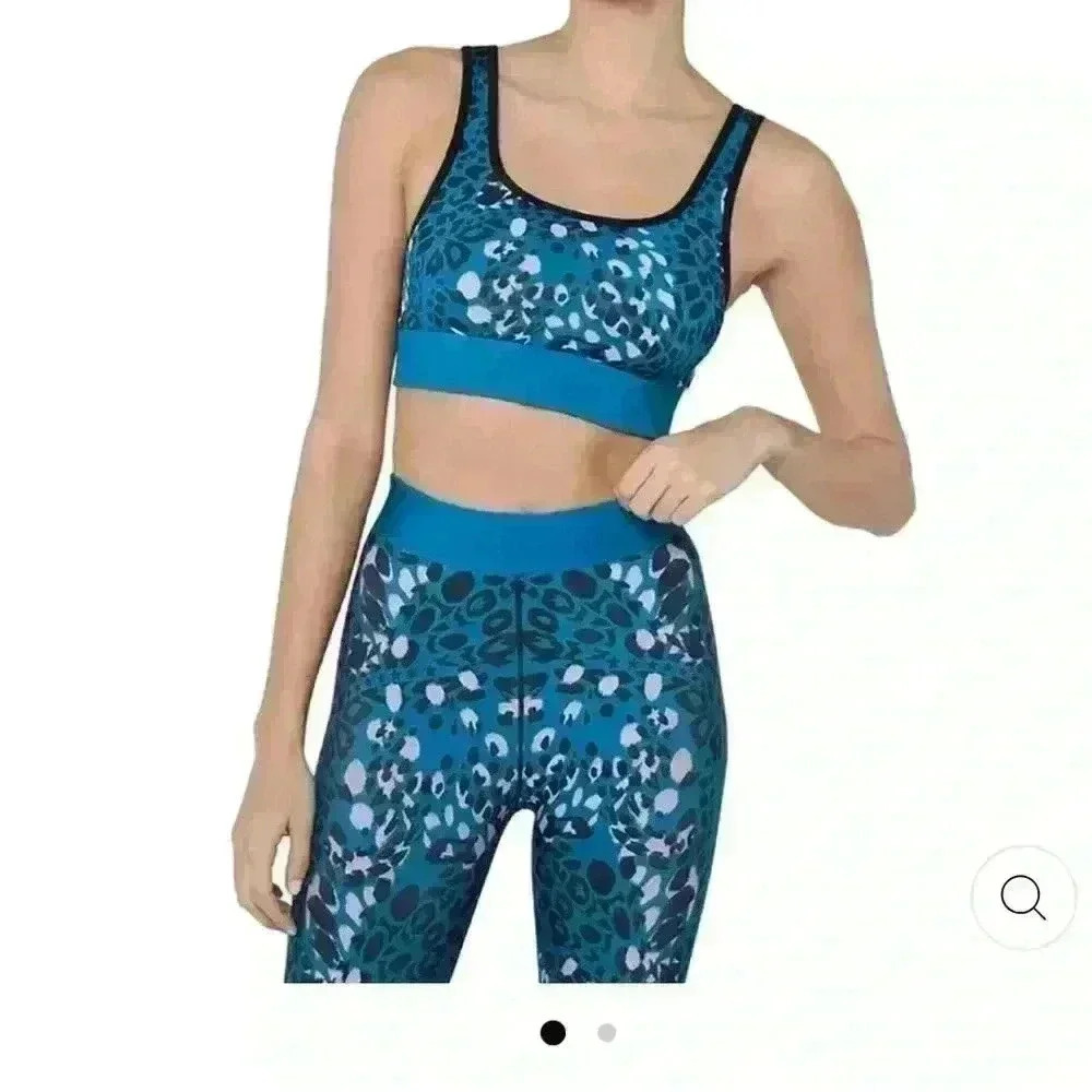 Ultra Cor Womens Blue Knit Fitness Running Sports Bra Athletic NWT sm